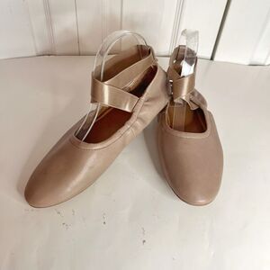 Gentle Soul Portia Rey Leather Ballet Ballerina Slip On Wrap Around Flat Shoes